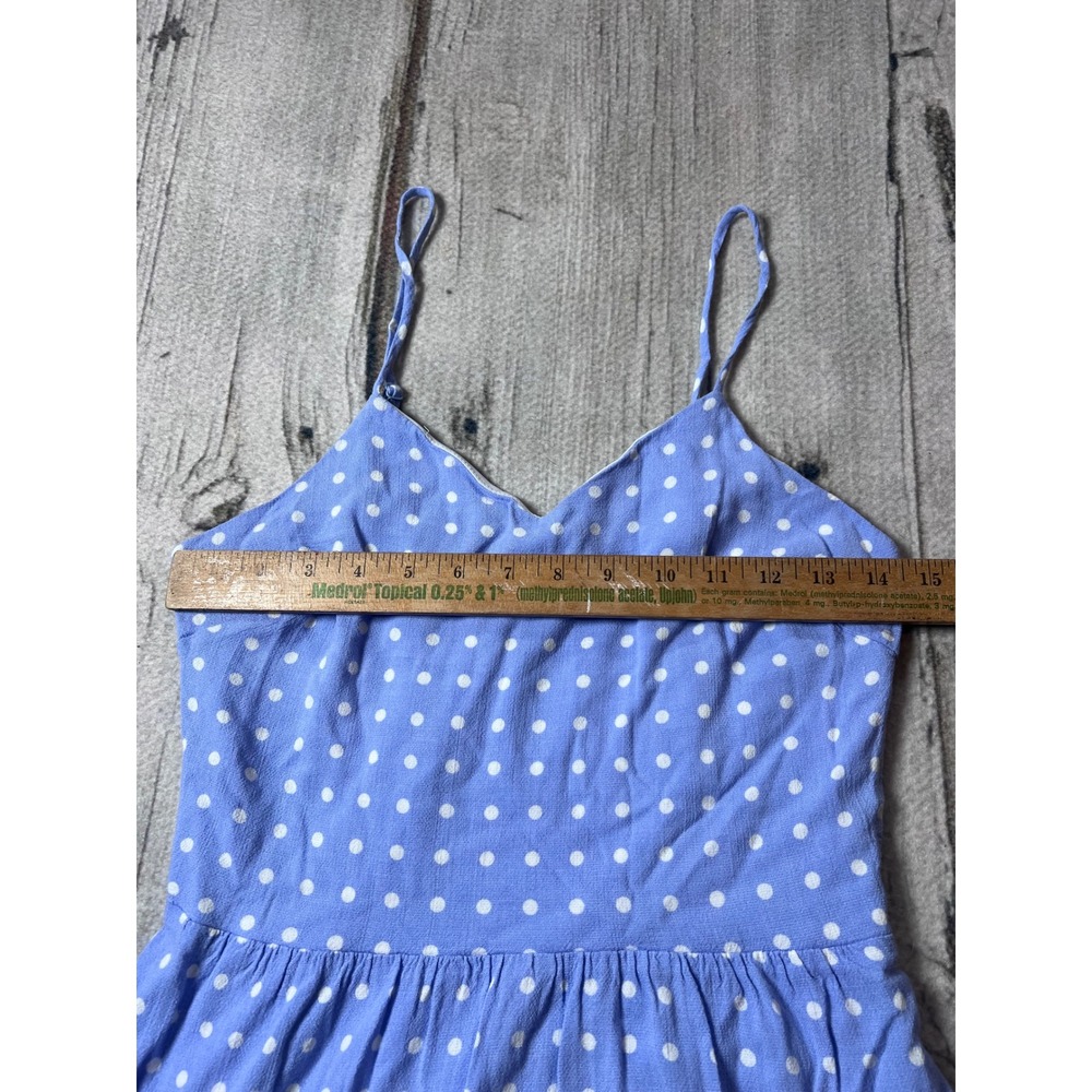Monteau Dress Womens Medium Blue Polka Dot Tiered‎ Sun Dress Boho Cottagecore - Picture 4 of 6